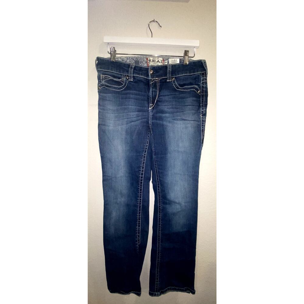 Ariat Blue Boot Cut Jeans with Lived-In Look